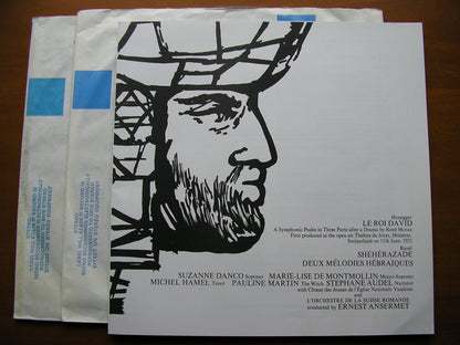 HONEGGER:  KING DAVID  a symphonic psalm  / RAVEL: SONGS     SOLOISTS / SUISSE ROMANDE / ANSERMET    2LP     GOS 602/3