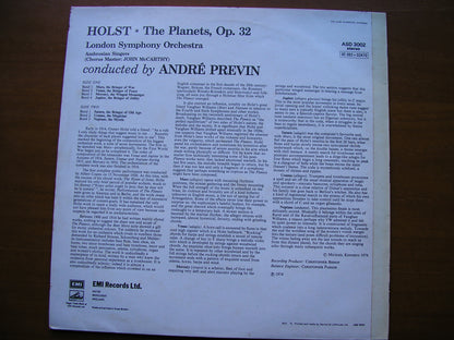 HOLST: THE PLANETS     ANDRE PREVIN / LONDON SYMPHONY ORCHESTRA     ASD 3002