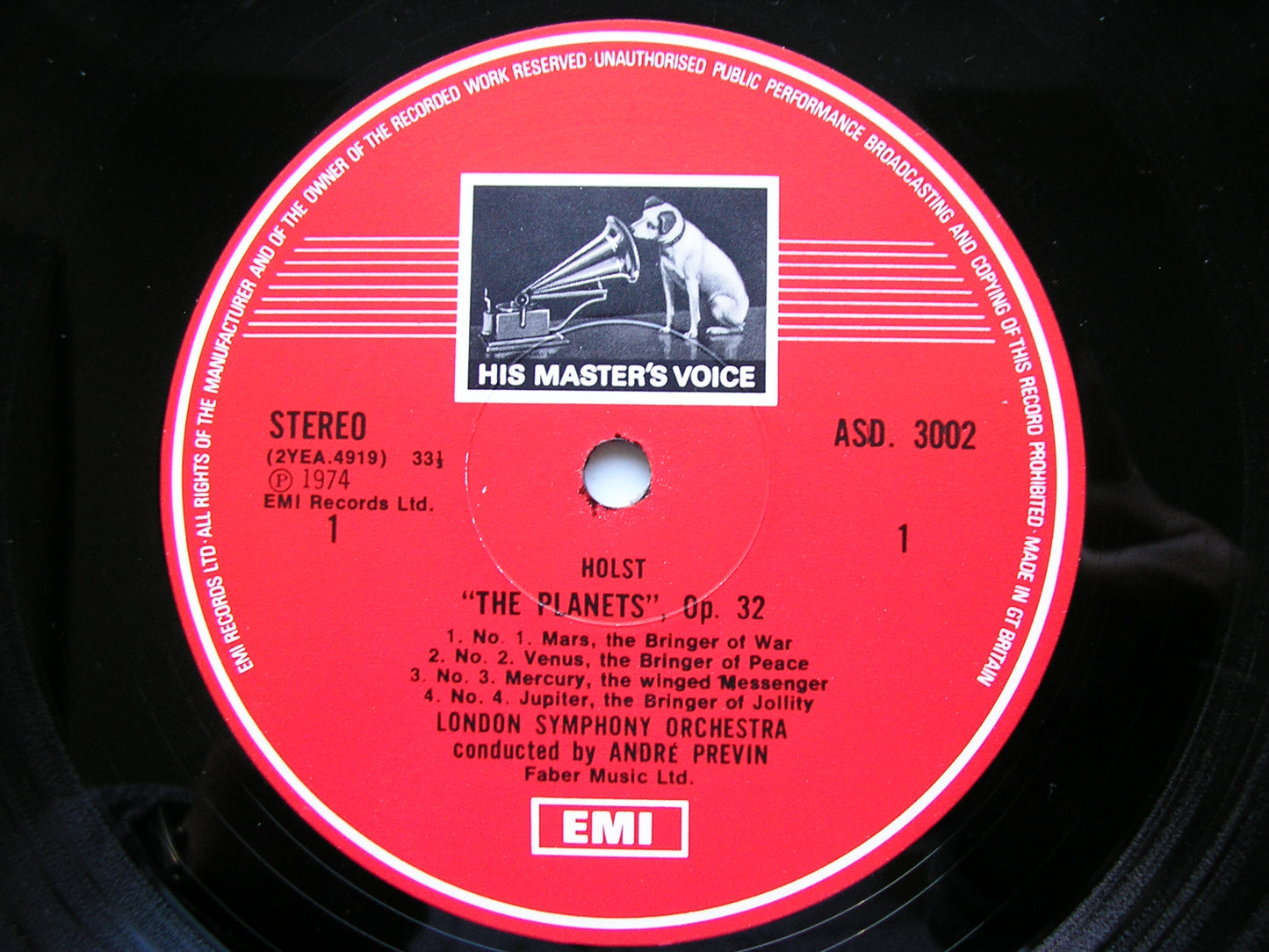 HOLST: THE PLANETS     ANDRE PREVIN / LONDON SYMPHONY ORCHESTRA     ASD 3002