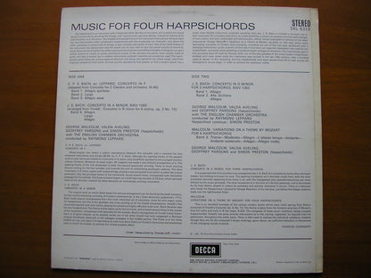 SXL 6318  BACH JS / BACH CPE / VIVALDI / LEPPARD: MUSIC FOR FOUR HARPSICHORDS     SOLOISTS / ENGLISH CHAMBER ORCHESTRA / LEPPARD     ED2