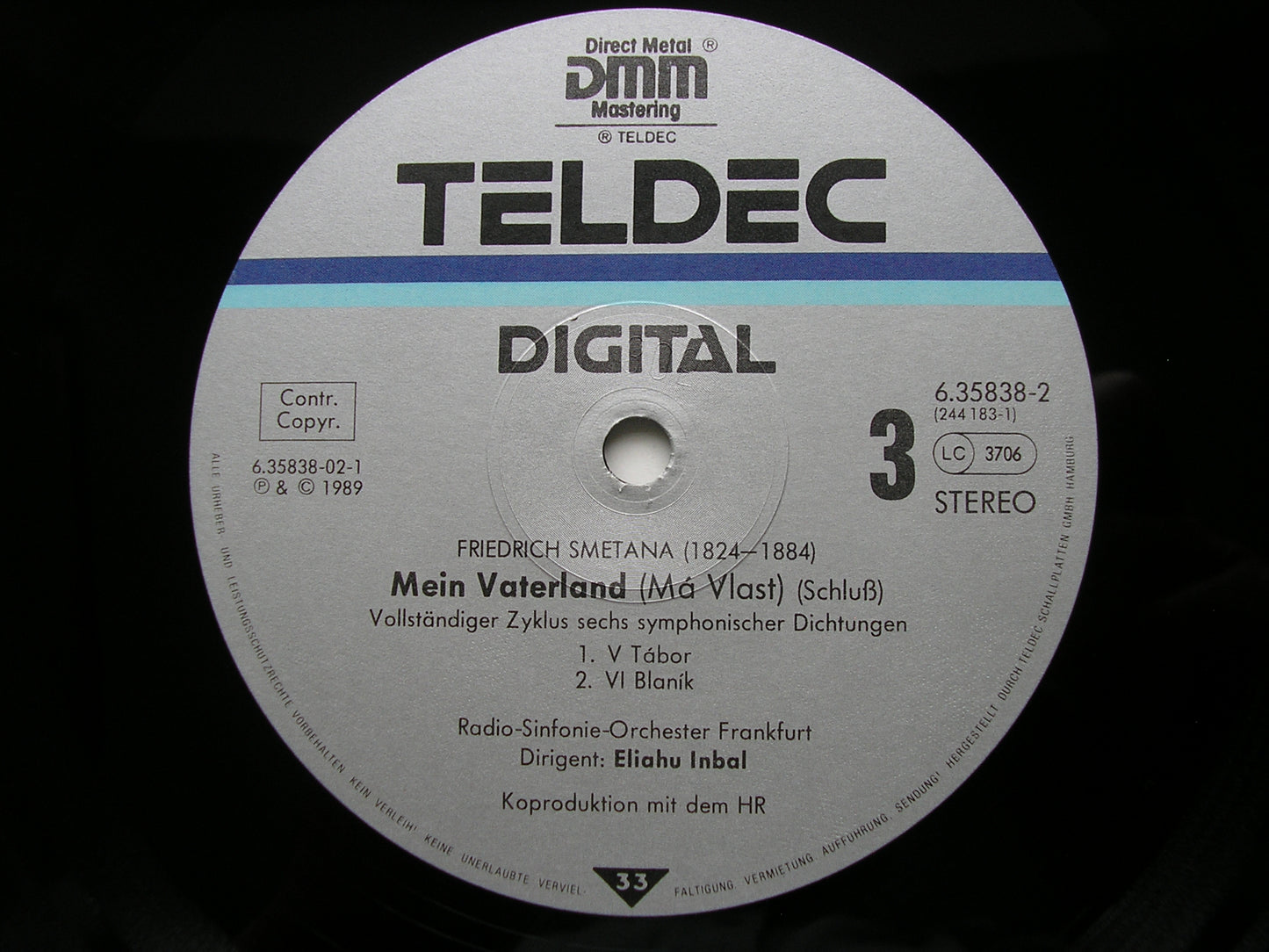 SMETANA: MA VLAST / THE BARTERED BRIDE excerpts       INBAL / FRANKFURT RADIO SYMPHONY     2LP     6.35838 EK