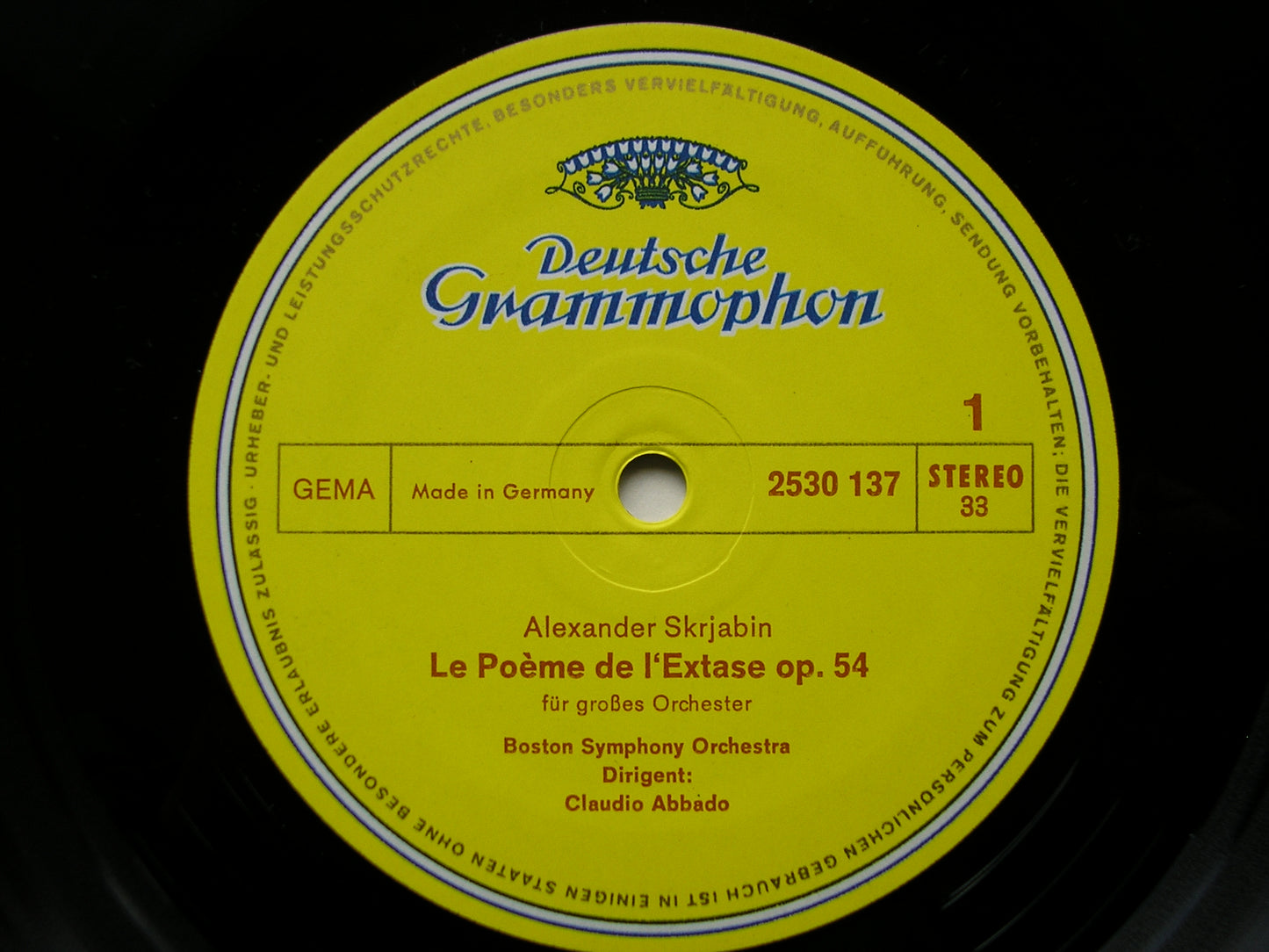 SCRIABIN: POEM OF ECSTASY / TCHAIKOVSKY: ROMEO & JULIET      ABBADO / BOSTON SYMPHONY     2530 137