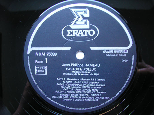 RAMEAU: CASTOR & POLLUX (1754)     SOLOISTS / ENGLISH BACH FESTIVAL BAROQUE ORCHESTRA / FARNCOMBE    3LP    NUM 750323