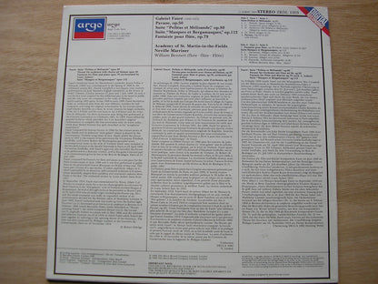 FAURE: PELLEAS & MELISANDE Suite / MASQUES ET BERGAMASQUES / PAVANE / FANTAISIE      ASMIF / MARRINER     ZRDL 1003