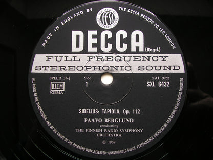 SXL 6432 SIBELIUS: TAPIOLA / KOKKONEN: SYMPHONY No. 3      BERGLUND / FINNISH RADIO SYMPHONY      ED3
