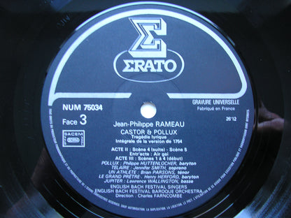 RAMEAU: CASTOR & POLLUX (1754)     SOLOISTS / ENGLISH BACH FESTIVAL BAROQUE ORCHESTRA / FARNCOMBE    3LP    NUM 750323
