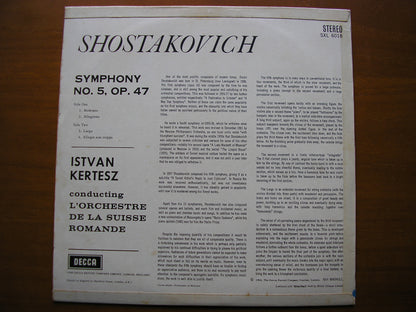SXL 6018  SHOSTAKOVICH: SYMPHONY No. 5       KERTESZ / SUISSE ROMANDE      ED1