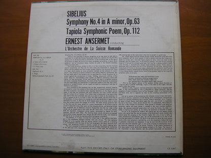 SIBELIUS: SYMPHONY No. 4 / TAPIOLA       ANSERMET / SUISSE ROMANDE      CS 6387