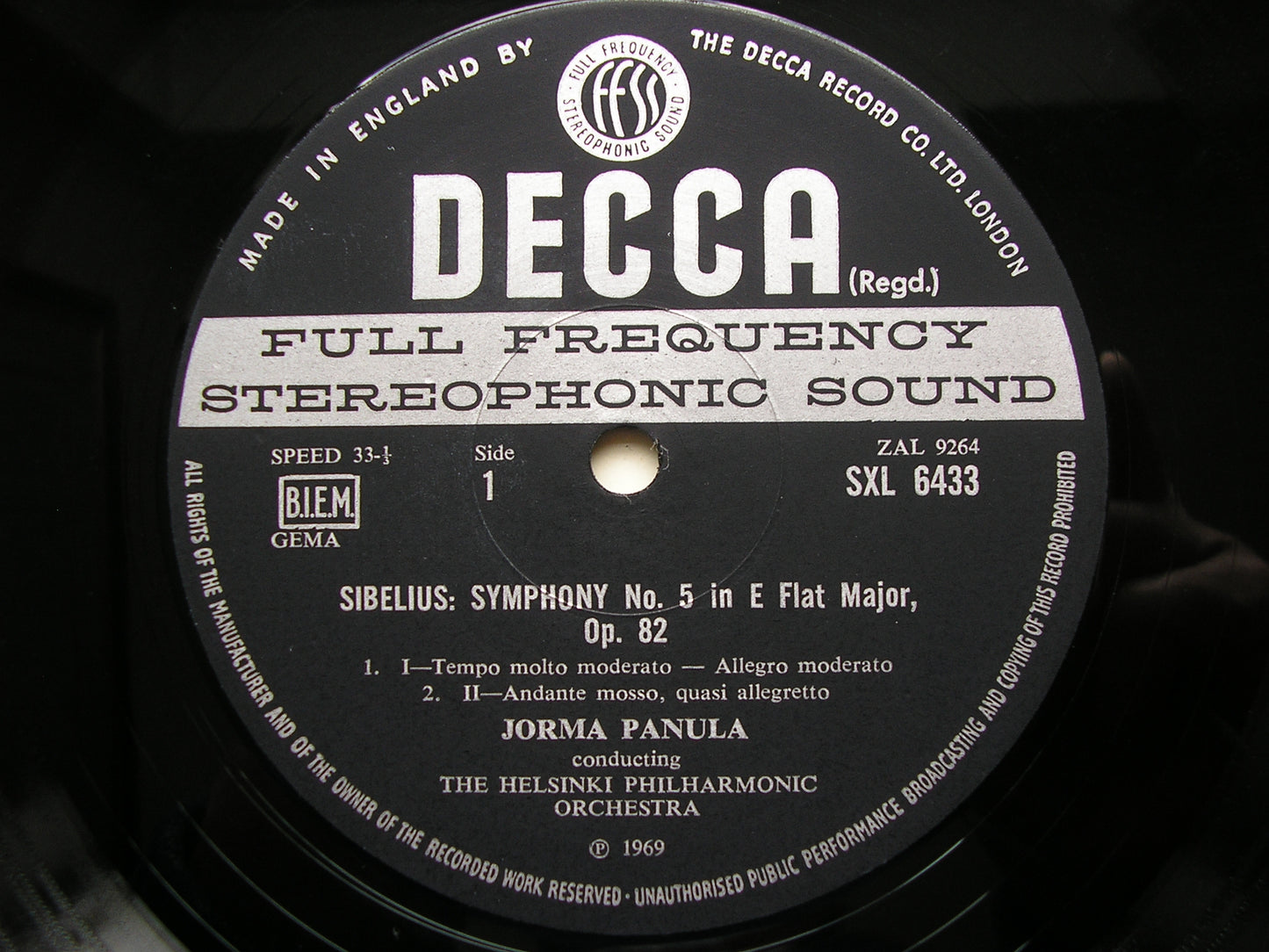 SXL 6433 SIBELIUS: SYMPHONY No. 5 / RAUTAVAARA: REQUIEM IN OUR TIME     PANULA / HELSINKI PHILHARMONIC     ED3