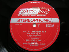 SIBELIUS: SYMPHONY No. 4 / TAPIOLA       ANSERMET / SUISSE ROMANDE      CS 6387