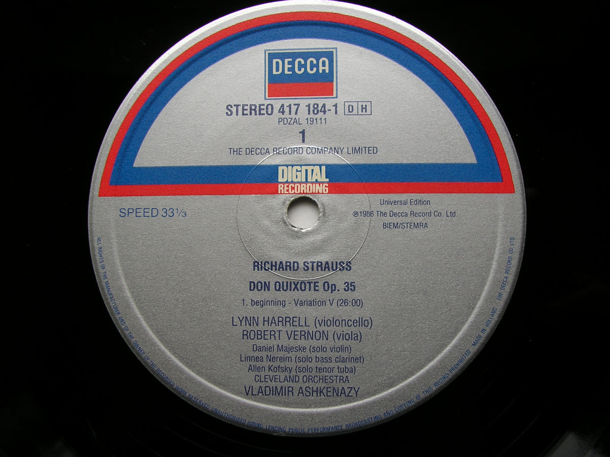 STRAUSS: DON QUIXOTE     HARRELL / CLEVELAND ORCHESTRA / ASHKENAZY     417 184