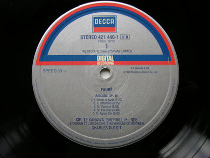 FAURE: REQUIEM / PELLEAS & MELISANDE Suite      TE KANAWA / MILNES / MONTREAL SYMPHONY / DUTOIT   421 440
