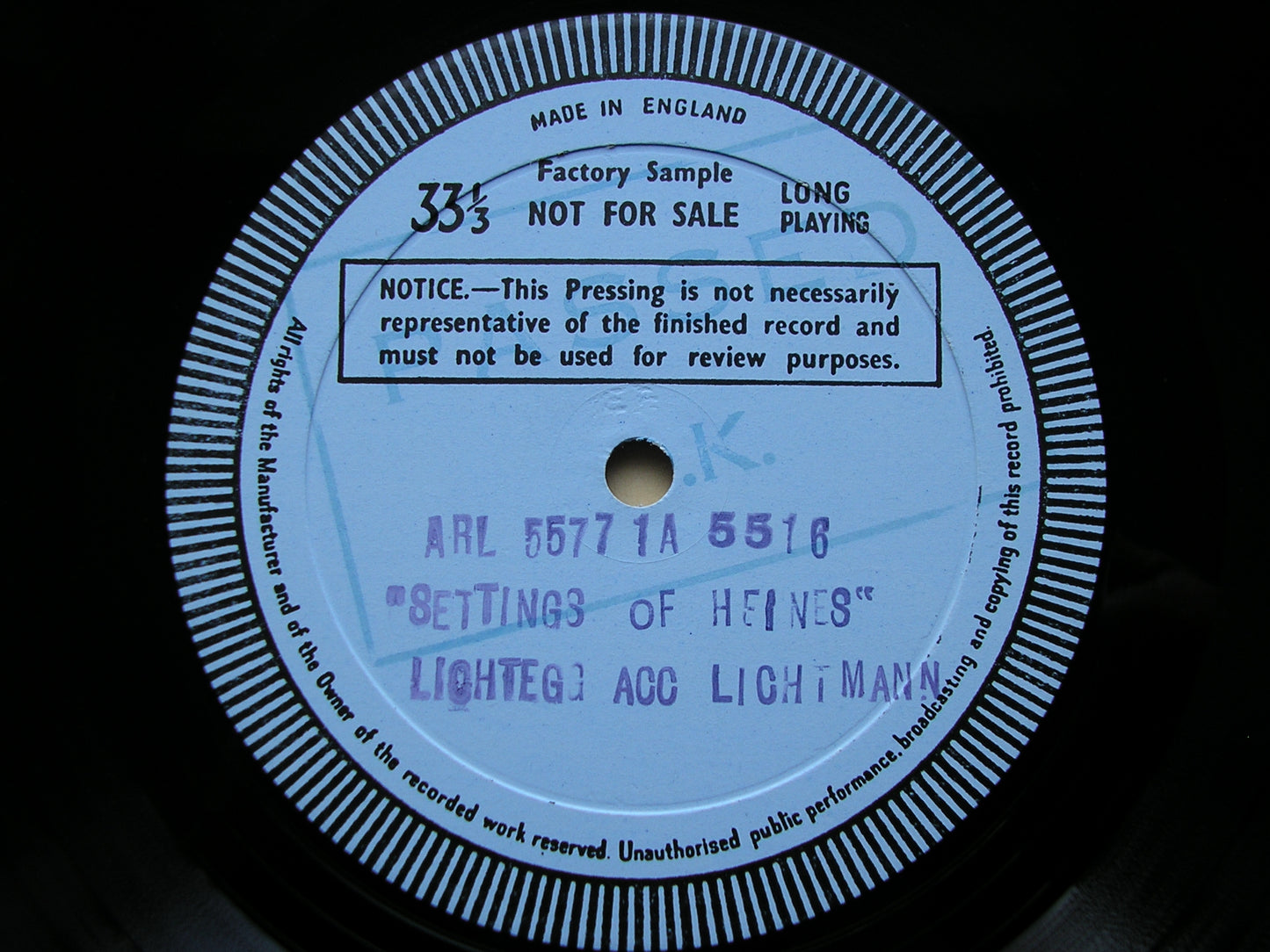 SXL 6019  SONGS TO HEINE TEXTS: BRAHMS / WOLF / SCHUBERT / MENDELSSOHN      LICHTEGG / LICHTMANN      ED1