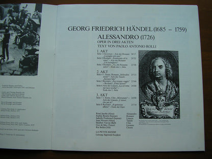 HANDEL: ALESSANDRO (1726)     SOLOISTS / LA PETITE BANDE / KUIJKEN    4LP     16 9537