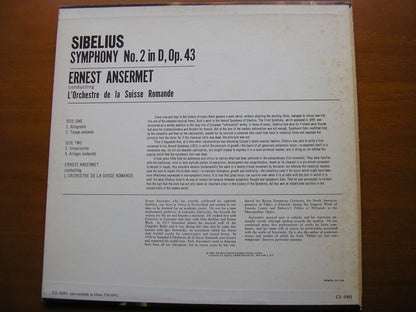 SIBELIUS: SYMPHONY No. 2      ANSERMET / SUISSE ROMANDE ORCHESTRA      CS 6391