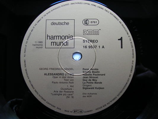 HANDEL: ALESSANDRO (1726)     SOLOISTS / LA PETITE BANDE / KUIJKEN    4LP     16 9537