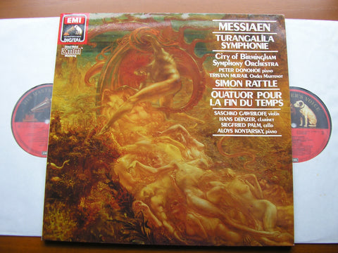 MESSIAEN: TURANGALILA SYMPHONIE / QUARTET FOR THE END OF TIME    SOLOISTS / CBSO / RATTLE    2 LP     27 0468