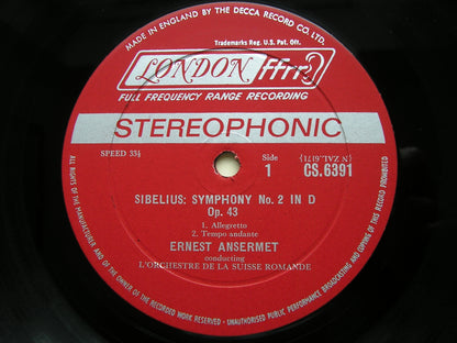 SIBELIUS: SYMPHONY No. 2      ANSERMET / SUISSE ROMANDE ORCHESTRA      CS 6391