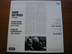 BRUCH: SCOTTISH FANTASIA / HINDEMITH: VIOLIN CONCERTO     OISTRAKH / LONDON SYMPHONY ORCHESTRA / HORENSTEIN / HINDEMITH     SXL 6035