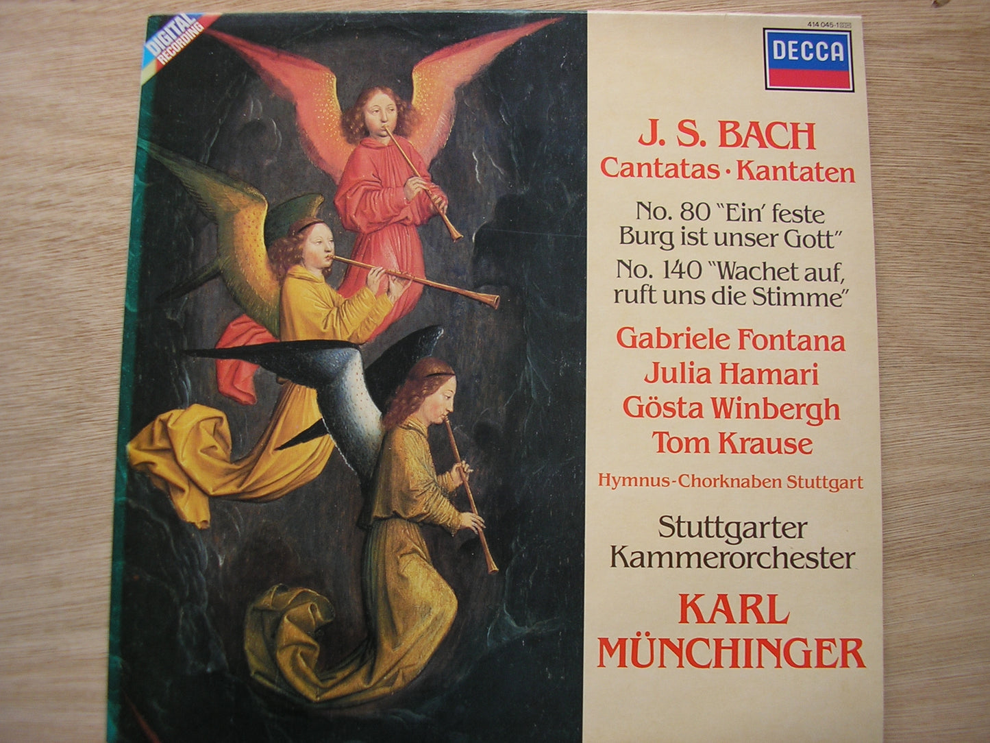 BACH: CANTATAS Nos. 80 & 140    SOLOISTS / STUTTGART CHAMBER ORCHESTRA / MUNCHINGER      414 045