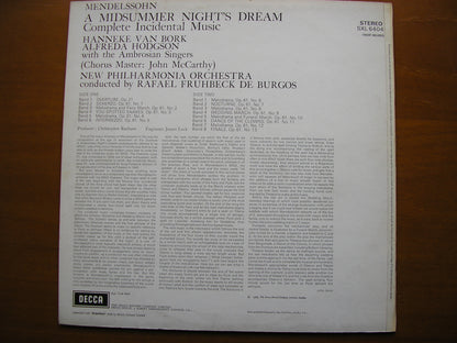 SXL 6404 MENDELSSOHN: A MIDSUMMER NIGHT'S DREAM     SOLOISTS / NEW PHILHARMONIA / DE BURGOS      ED3
