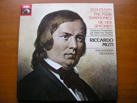 SCHUMANN: THE FOUR SYMPHONIES / TWO OVERTURES     RICCARDO MUTI / PHILHARMONIA   3LP     SLS 5199