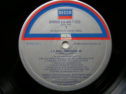 BACH: CANTATAS Nos. 80 & 140    SOLOISTS / STUTTGART CHAMBER ORCHESTRA / MUNCHINGER      414 045