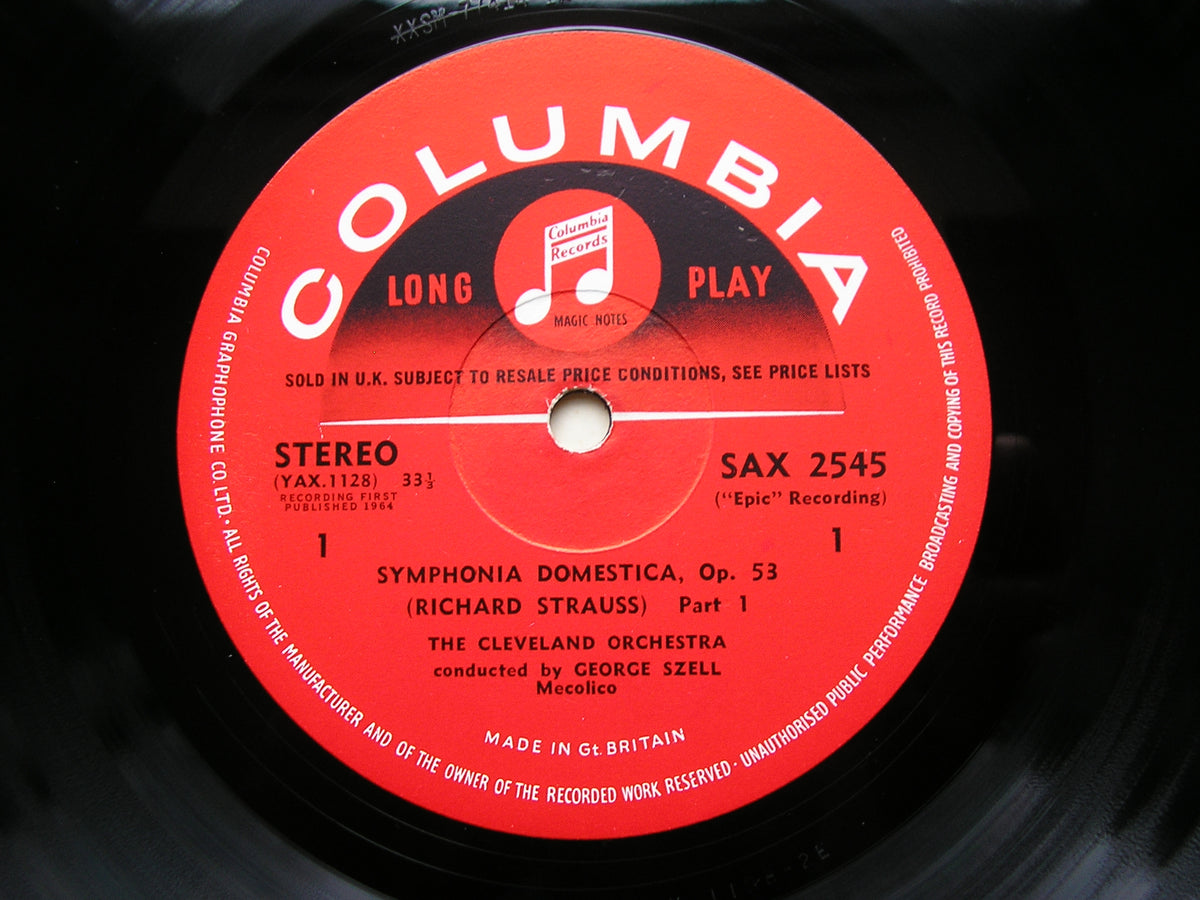 STRAUSS: SINFONIA DOMESTICA     SZELL / CLEVELAND ORCHESTRA      SAX 2545