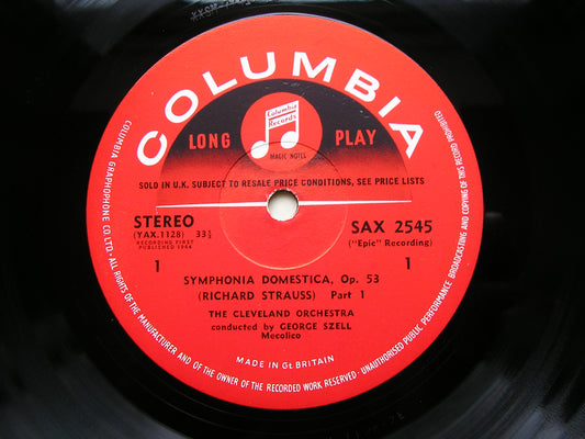 STRAUSS: SINFONIA DOMESTICA     SZELL / CLEVELAND ORCHESTRA      SAX 2545
