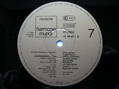 HANDEL: ALESSANDRO (1726)     SOLOISTS / LA PETITE BANDE / KUIJKEN    4LP     16 9537