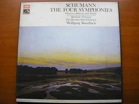 SCHUMANN: THE FOUR SYMPHONIES    SAWALLISCH / DRESDEN STATE ORCHESTRA      3LP    SLS 867