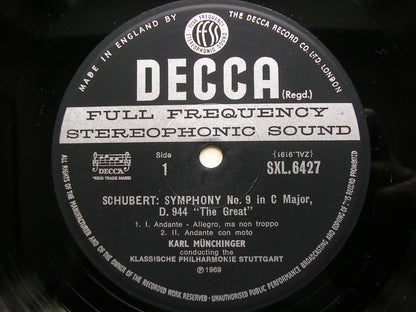 SXL 6427 SCHUBERT: SYMPHONY No. 9      MUNCHINGER / STUTTGART KLASSISCHE PHILHARMONIE     ED3