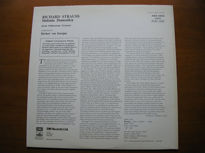 STRAUSS: SINFONIA DOMESTICA     KARAJAN / BERLIN PHILHARMONIC     ASD 2955
