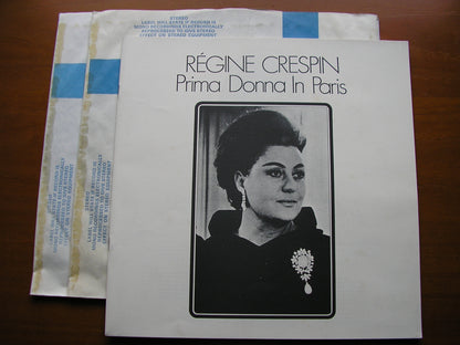 PRIMA DONNA IN PARIS: OPERA & OPERETTA ARIAS      REGINE CRESPIN / SRO / LOMBARD / VVO / SEBASTIAN     2LP      SET 520-1