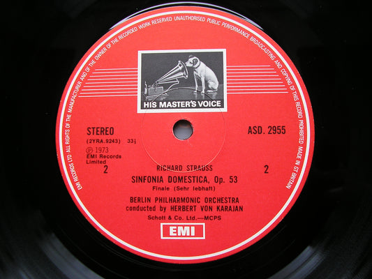 STRAUSS: SINFONIA DOMESTICA     KARAJAN / BERLIN PHILHARMONIC     ASD 2955