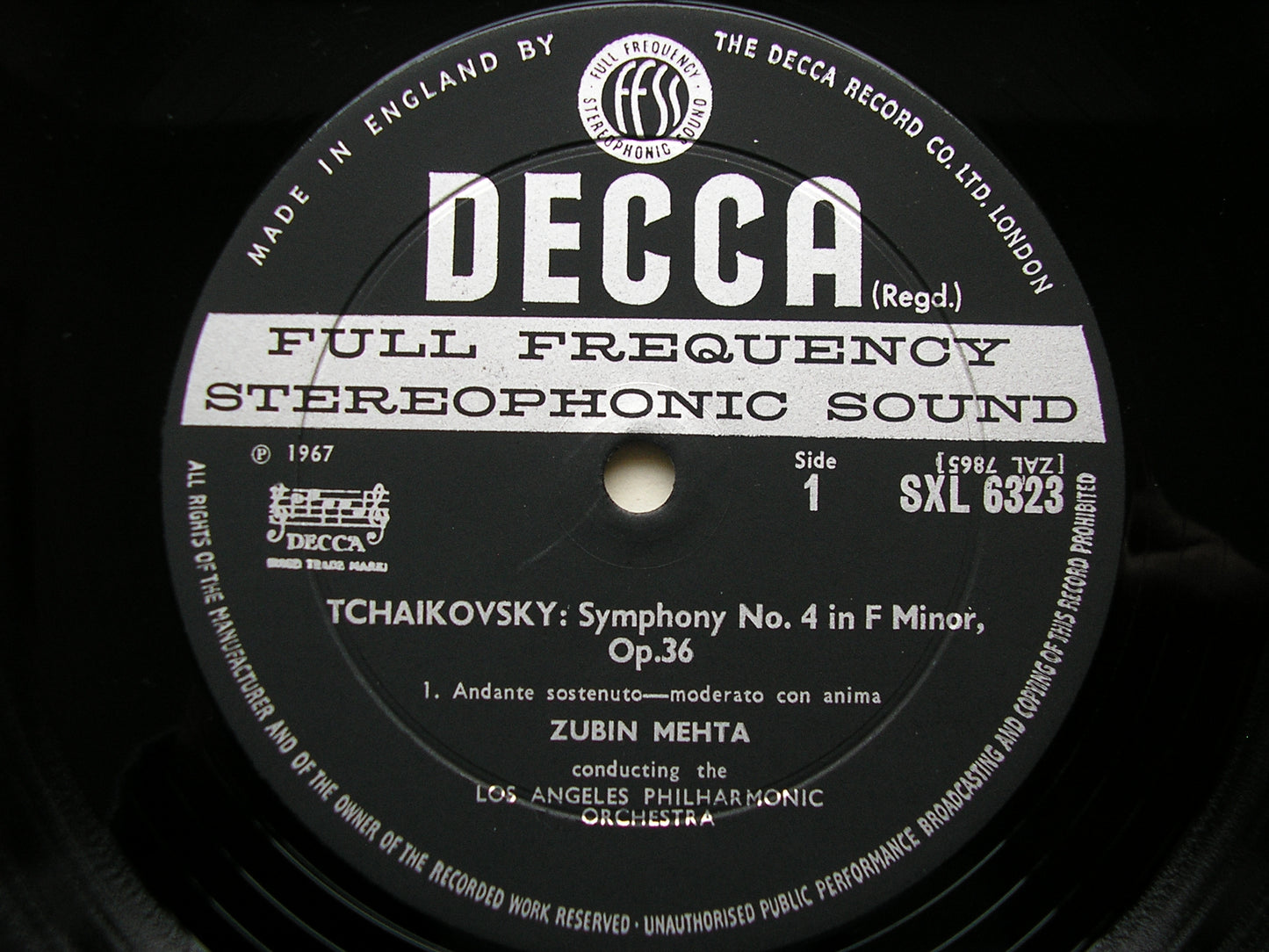 SXL 6323  TCHAIKOVSKY: SYMPHONY No. 4      MEHTA / LOS ANGELES PHILHARMONIC    ED2