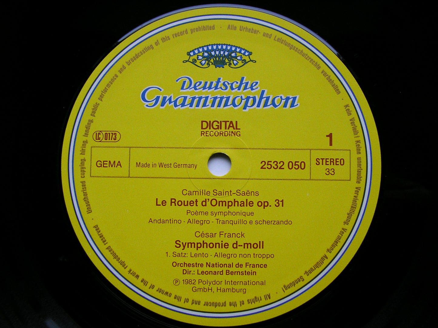 FRANCK: SYMHONY / SAINT-SAENS: LE ROUET d'OMPHALE       BERNSTEIN / FRENCH NATIONAL ORCHESTRA    2532 050