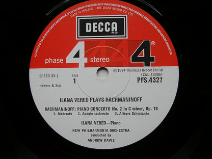 RACHMANINOV: PIANO CONCERTO No. 2 / RHAPSODY     VERED / NPO / DAVIS / LSO / VONK    PFS 4327
