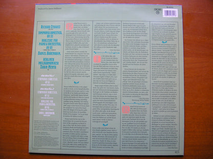 STRAUSS: SINFONIA DOMESTICA / BURLESKE     BARENBOIM / BERLIN PHILHARMONIC / MEHTA      M 42322