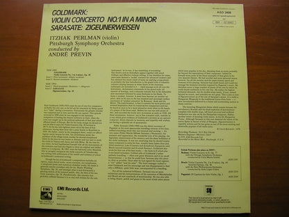 GOLDMARK: VIOLIN CONCERTO / SARASATE: ZIGEUNERWEISEN     PERLMAN / PITTSBURGH SYMPHONY / PREVIN     ASD 3408