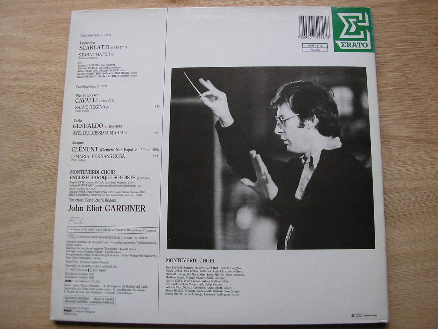 SCARLATTI: STABAT MATER / SACRED MUSIC OF CLEMENT / GESUALDO / CAVALLI     SOLOISTS / MONTEVERDI CHOIR / GARDINER      NUM 75172