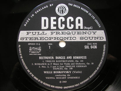 SXL 6436 BEETHOVEN: DANCES & ROMANCES     BOSKOVSKY / VIENNA MOZART ENSEMBLE    ED3