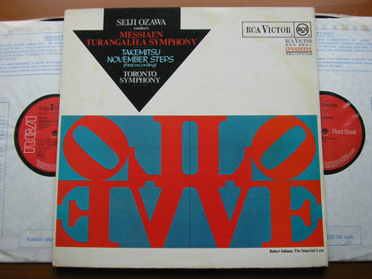 MESSIAEN: TURANGALILA SYMPHONIE / TAKEMITSU: NOVEMBER STEPS     OZAWA / TORONTO SYMPHONY    2 LP     SB 6761/2