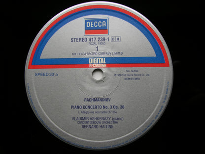 RACHMANINOV: PIANO CONCERTO No. 3      ASHKENAZY / CONCERTGEBOUW / HAITINK    417 239