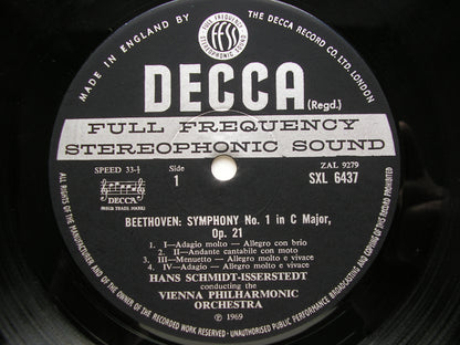 SXL 6437 BEETHOVEN: SYMPHONIES Nos. 1 & 2      SCHMIDT-ISSERSTEDT / VIENNA PHILHARMONIC      ED3