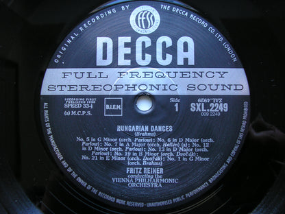 BRAHMS: HUNGARIAN DANCES / DVORAK: SLAVONIC DANCES      REINER / VIENNA PHILHARMONIC     SXL 2249