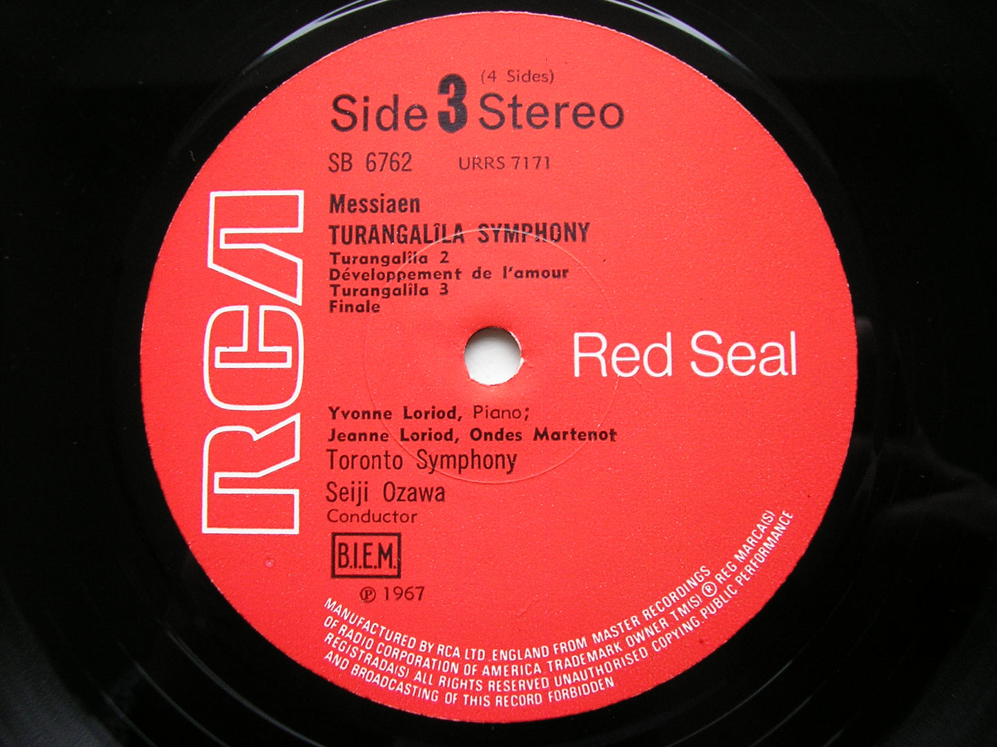 MESSIAEN: TURANGALILA SYMPHONIE / TAKEMITSU: NOVEMBER STEPS     OZAWA / TORONTO SYMPHONY    2 LP     SB 6761/2