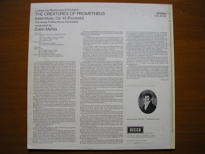 SXL 6438 BEETHOVEN: THE CREATURES OF PROMETHEUS     MEHTA / ISRAEL PHILHARMONIC     ED3