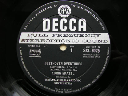 SXL 6025  BEETHOVEN: THE FOUR OVERTURES FOR FIDELIO      MAAZEL / ISRAEL PHILHARMONIC      ED1