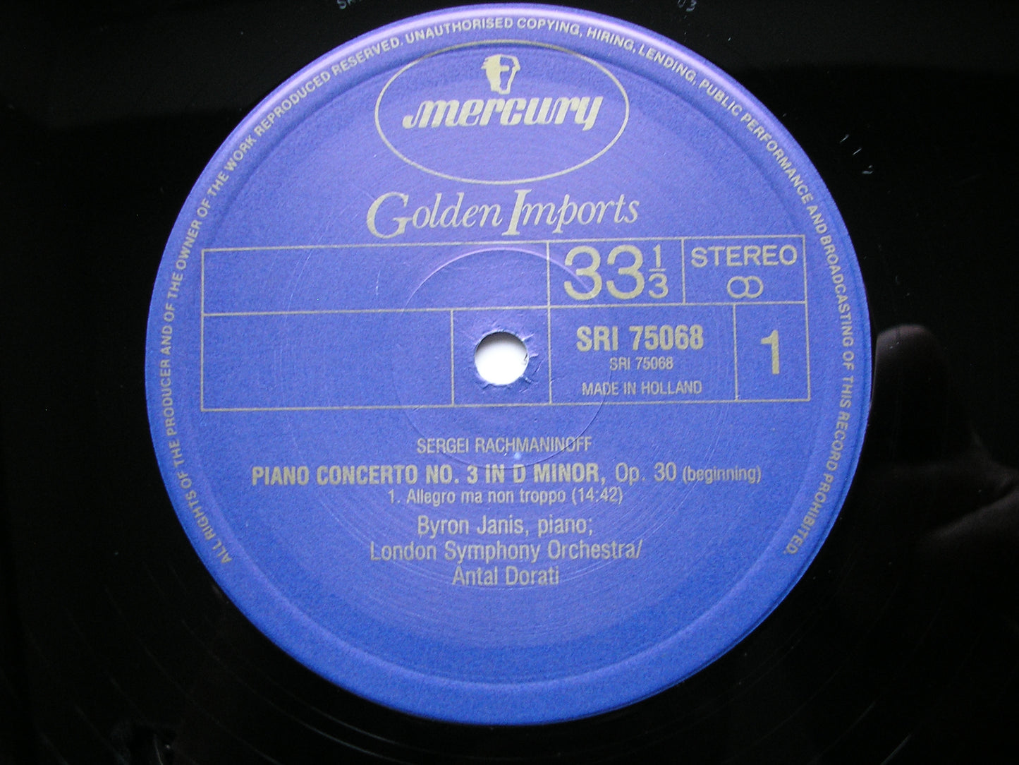 RACHMANINOV: PIANO CONCERTO No.3     JANIS / LONDON SYMPHONY / DORATI    SRI 75068